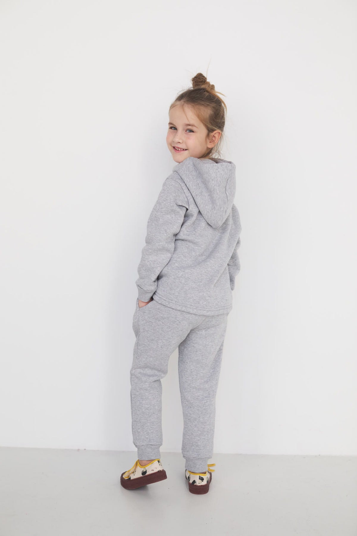 Spodnie Soft Line Kids Szary Jasny Melanż