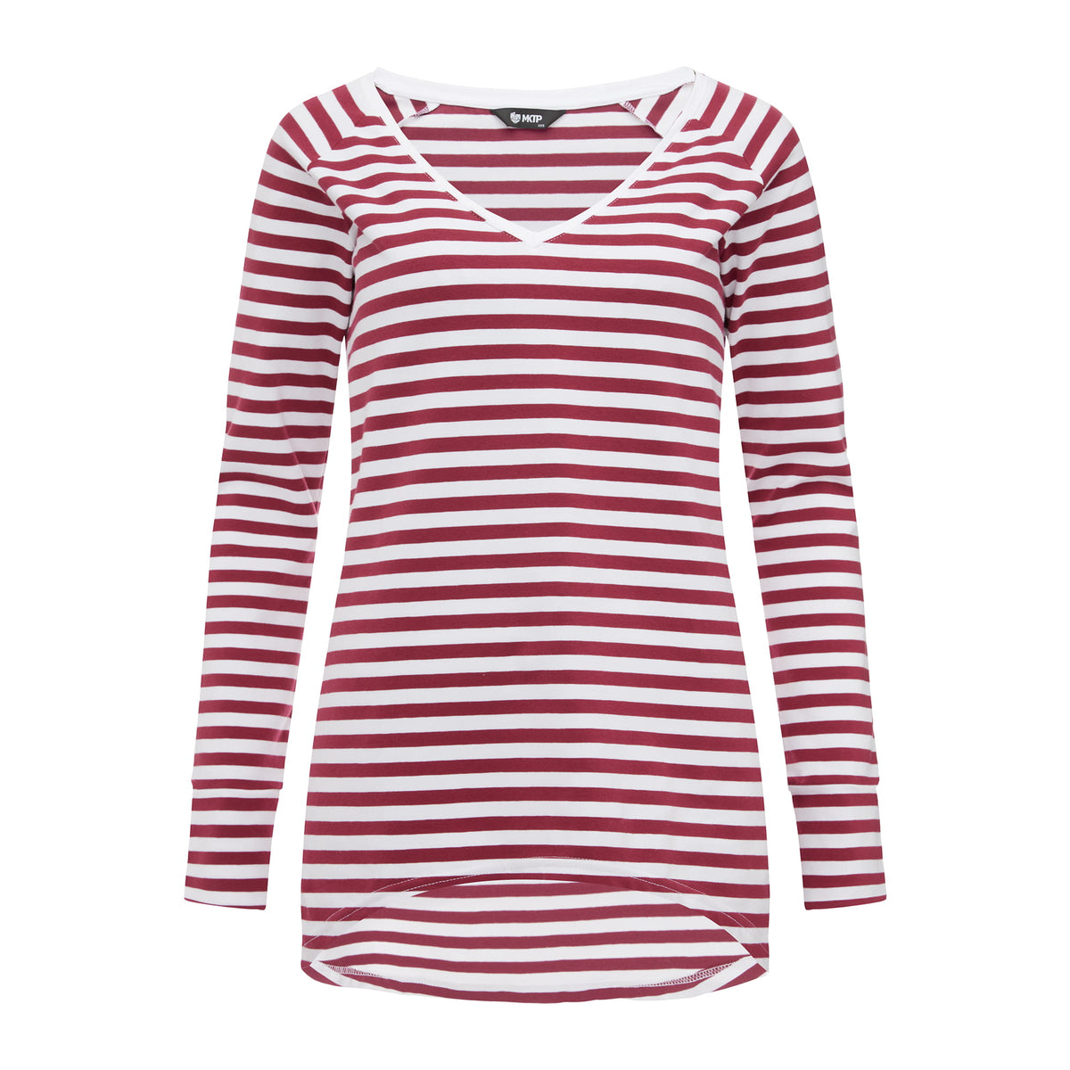 Longsleeve Daily Basic Paski Burgund