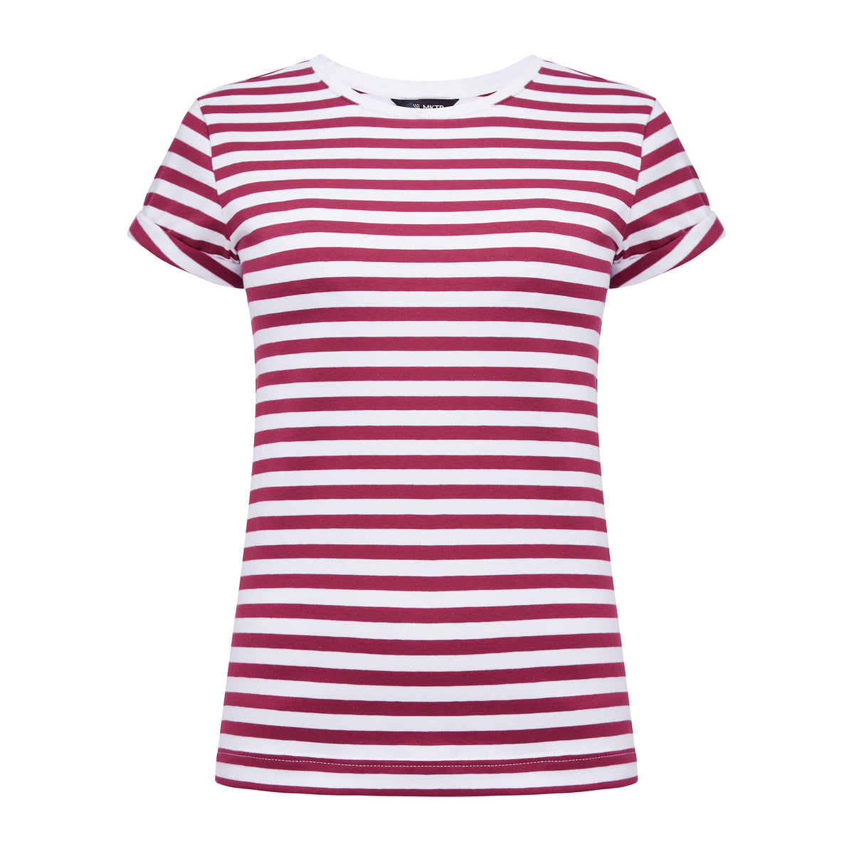 T-shirt Prosta Historia Paski Burgund