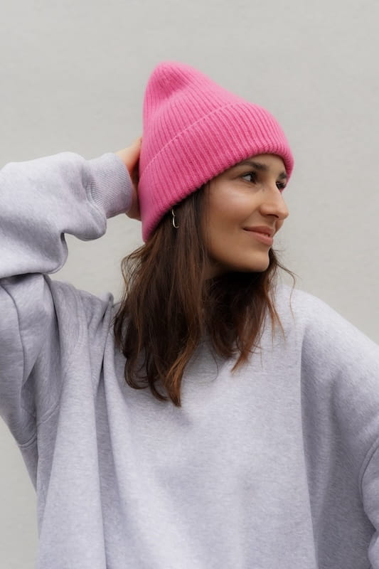Czapka Gentle Cashmere Barbie Róż