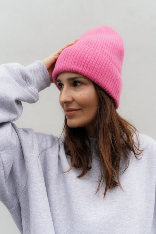Czapka Gentle Cashmere Barbie Róż