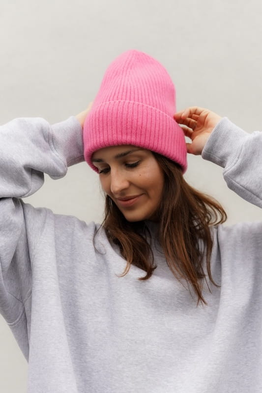 Czapka Gentle Cashmere Barbie Róż