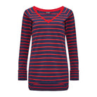 Longsleeve Daily Basic Szerokie Paski Granatowo-Czerwone