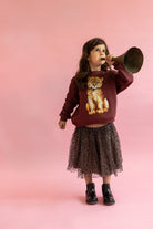 Bluza Kids z Rysiem Ciemny Burgund