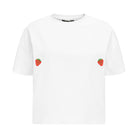 T-shirt Crop-Voilà Biały Truskawki